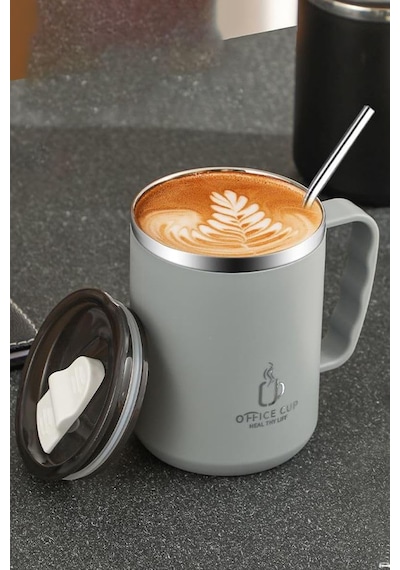 304 L Çelik Gri 500 Ml Kahve El Termos Kupa Mug Cin557gr Diğer