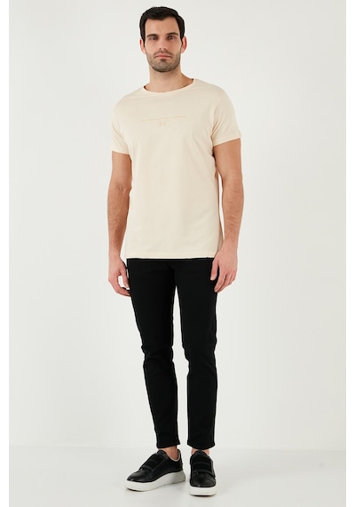 Buratti Pamuklu Slim Fit Bisiklet Yaka Erkek T Shirt 541Tactical Bej
