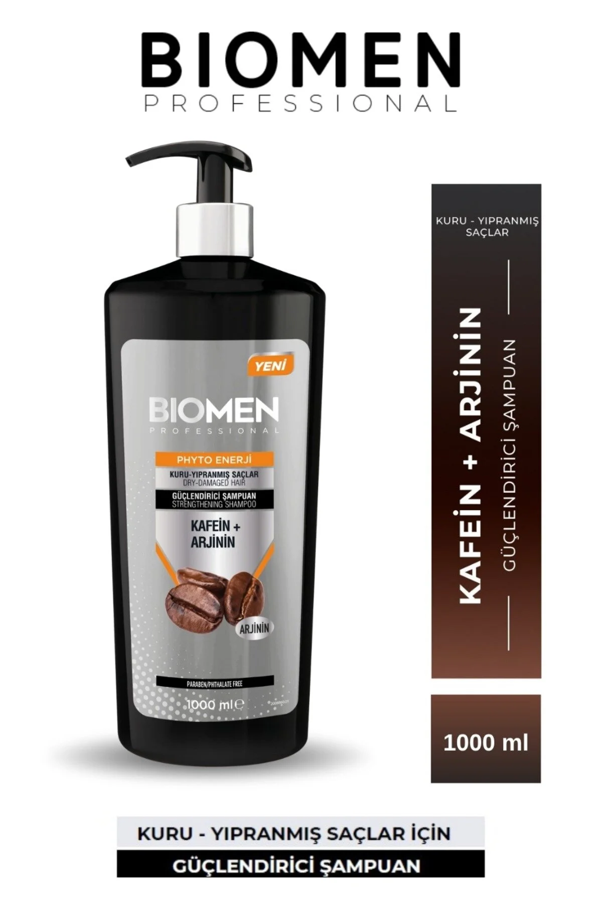 Professional Kafein&arjinin Kuru Ve Yıpranmış Saçlar Için Şampuan 1000 Ml Tüm Saçlar