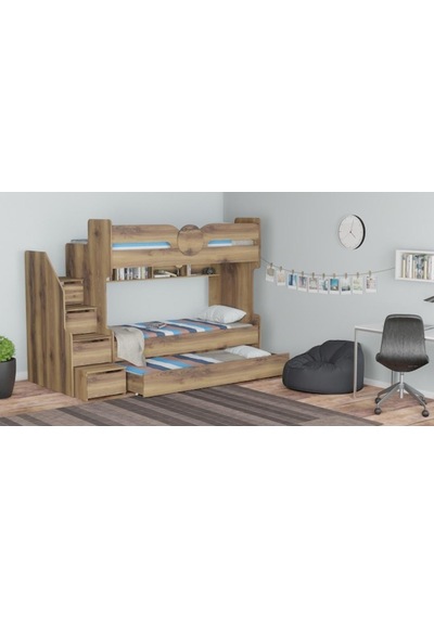 2Aevmoduler Mdf 3 Kişilik Ranza 1.Kalite