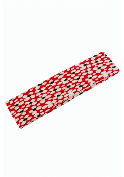 Çiçek Desenli Saç Bandı 6 Cm Çok Renkli