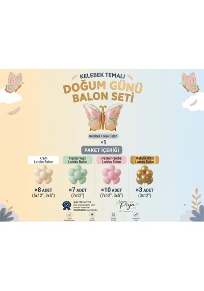 Butterfly Garden Parti Seti