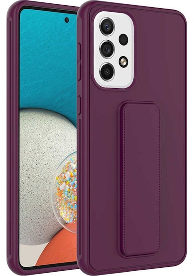 Samsung Uyumlu Galaxy A73 Kılıf Zore Qstand Kapak Mürdüm