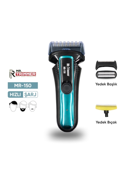 Şarjlı Yedek Başlıklı Sakal Tıraş Makinesi Erkek Kişisel Bakım Mr-150 1.5 Saat