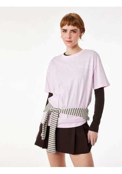 Koton Rahat Kalıp Pembe Kadın T-shirt 6sal10111ık Pembe