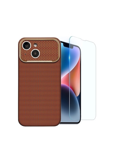 Teleplus Apple iPhone Uyumlu 15 Kılıf M-safe Şarj Özellikli Paris Zerre Sert Pc Kapak + Ekran Koruyucu