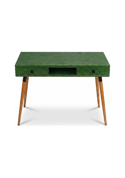 Mobenta Modest Desk: Masif Çalışma & Laptop Masası 2 Çekmece 1 Bölme - 120x60 Ye Yeşil