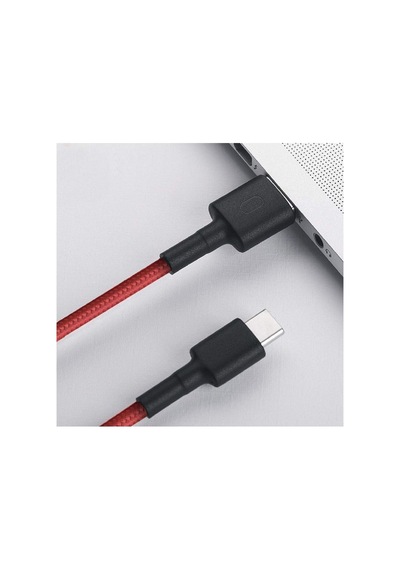 Örgülü Usb Type C Kablo, Kırmızı 100cm
