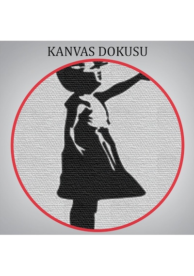Es10 Banksy Kırmızı Balonlu Kızın'ın Her Zaman Umut Vardır Yazılı Tablosu-5012 (50 x 70)