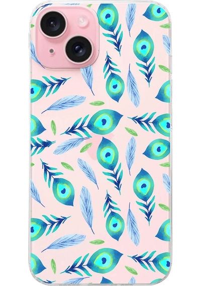 Printify Apple Uyumlu iPhone 15 Plus İle 1mm Slim Fit Devil Eye 3 Baskılı Şeffaf Kılıf 0166c