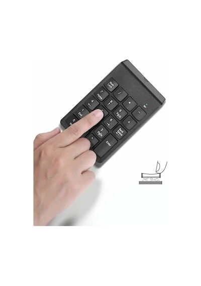Thentech Kablosuz Bağlantılı Numaratik Klavye Ufak Kullanışlı Kablosuz Laptop Dizüstü Bilgisayar İçin Klavye Siyah
