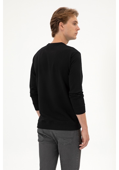 U.S. Polo Assn. Erkek Regular Fit Bisiklet Yaka Siyah İnce Sweatshirt 50313801-VR046