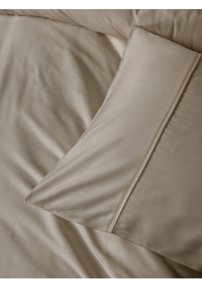 Cotton Box Silky Saten King Size Nevresim Takımı Bej Bej