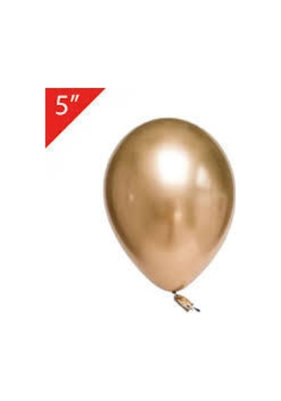 Gold Krom Balon 10 Adet Küçük Boy 5 Inç Gold