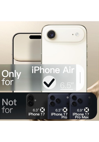 Apple Uyumlu iPhone 17 Air İçin Magsafe İle Kılıf Kamera Lensli Korumalı Şeffaf Silikon Kapak Gold