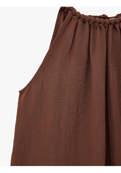 Koton Viskon Rayon Kumaş Kolsuz Büzgülü Halter Yaka Bluz Kahverengi 6sak60292pw Kahve Koton Viskon Rayon Kumaş Kolsuz Büzgülü Halter Yaka Bluz Kahverengi 6sak60292pw Kahve