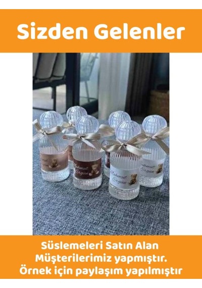 100 Adet 50 Ml Paris24 Dezenfektan Kolonya Parfüm Hediyelik Nikah Düğün İçin Boş Plastik Şişe