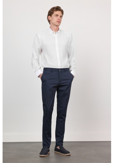 İmza Lacivert Yan Cep Slim Fit Pamuklu Chino Pantolon 1003260168