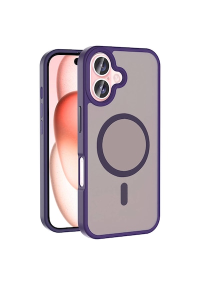 Apple Uyumlu iPhone 16 Kılıf M-safe Şarj Özellikli Mat Arka Yüzey Zore Sio Kapak Mor