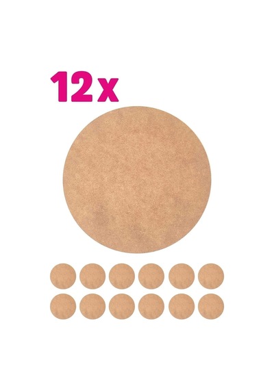 Supla Levha 12 Adet 3 Mm Ham Mdf 20 Cm Yuvarlak Servis Altı Supla Ham Ham