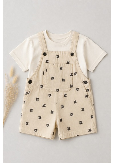 Eray Alp Kids Unisex Çocuk Baskılı Ayıcık Salopet Alt Üst Takım Yazlık Günlük Model Çok Renkli Eray Alp Kids Unisex Çocuk Baskılı Ayıcık Salopet Alt Üst Takım Yazlık Günlük Model Çok Renkli