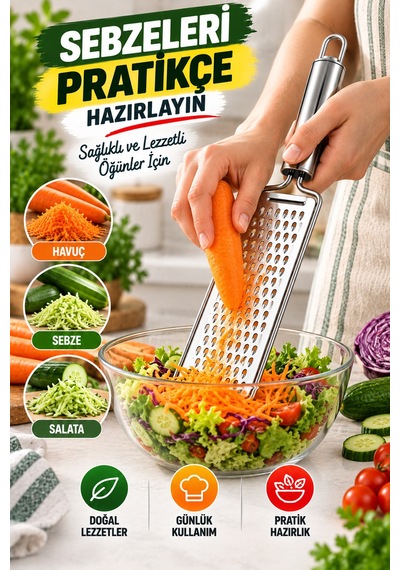 Paslanmaz Çelik El Rendesi Peynir Sebze Çikolata Limon Zencefil Rendesi Askılı Mutfak Gereci El Tipi Gümüş