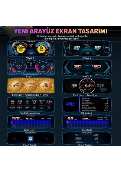 P4 Obd2 + Gps Head Up Display Hud, Dijital Hız Göstergesi, Sıyah