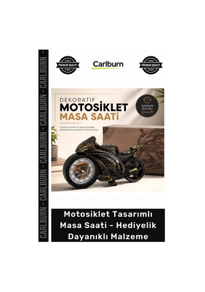 Masasaati Estetik Ofis Motosiklet Tasarımlı Masa Saati Dekoratif Hediyelik Dayanıklı Malzeme Çok Renkli
