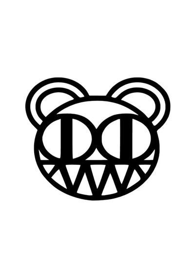 Radiohead Bear Sticker Oto Motor Laptop Duvar Folyo Sticker 40x32 Cm