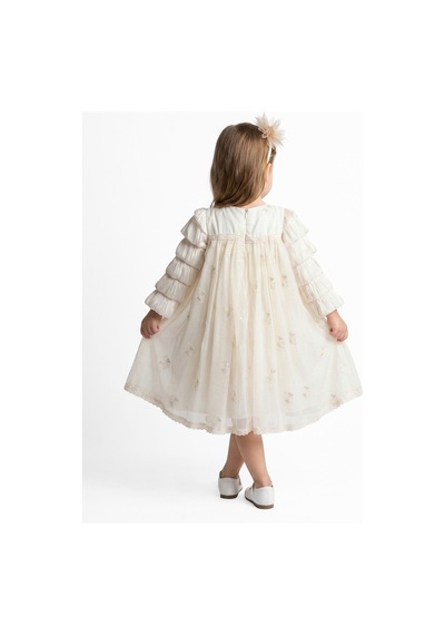 Xo Kids Kız Çocuk Elbise 4-8 Yaş 924 Bej