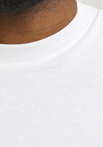 Jack & Jones Büyük Beden Düz Bisiklet Yaka Tisört - Bradley 12250623 White Beyaz