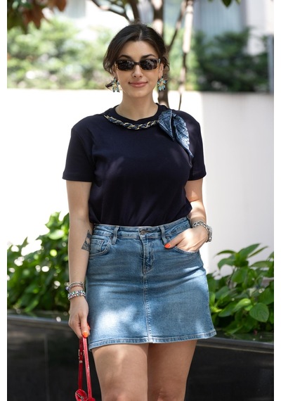 Gigi Wardrobe Navy Muse Tişört Lacivert Lacivert