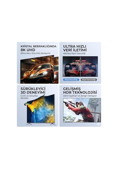 3 Metre Hdmı 2.1 Kablo 8k 60hz 4k 120hz 48gbit/s Yüksek Hızlı, Hdmı Kablo Tv/ps5/ps4/ Xbox Series X/monitör İle Uyumlu