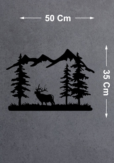 Avcı Orman Ve Dağ Sticker - 4x4 Off Road Adventure Sticker - Araba Oto Karavan Sticker - 02170 50x35 Cm