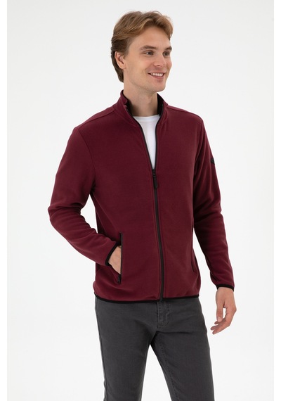 U.S. Polo Assn. Erkek Regular Fit Bordo Polar Örme Hırka 50313779-VR177