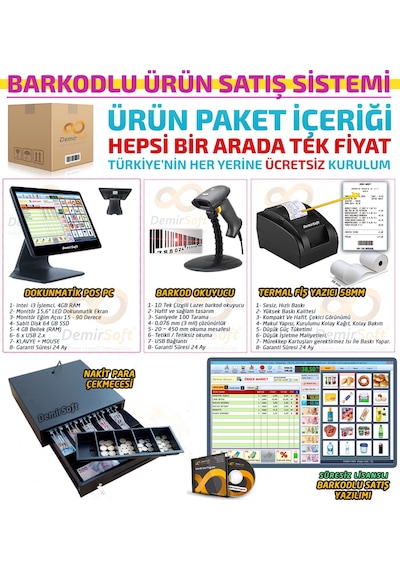 Dokunmatik Barkodlu Satış Sistemi Her Şey Dahil Sistem