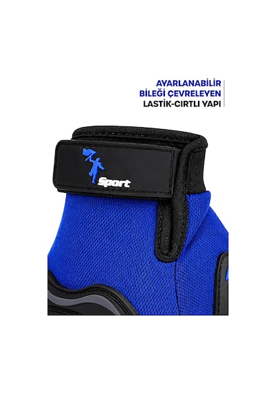 Xmlbayiciniz Tr M Beden Korumalı Motosiklet Eldiveni Unisex Bisiklet Motorcu Eldiveni Mavi 114 Genel