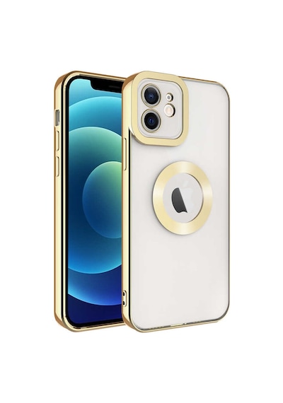 Apple Uyumlu iPhone 11 Uyumlu Kamera Korumalı Logo Gösteren Zore Omega Kılıf-gold Gold -
