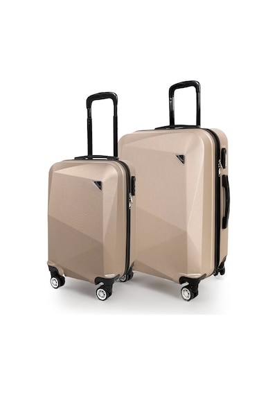 Polo&sky Elmas Model Gold Renk 2'li Valiz Seti Kabin+orta Altın