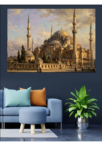 İstanbul Sultanahmet Camii Tarihi Görünüm Dekoratif Kanvas - Mdf Ahşap Tablo