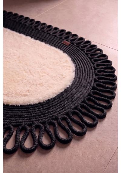 Banyo Paspası Takımı 60x100+40x60 Cm Dış Trikot Bej & Siyah