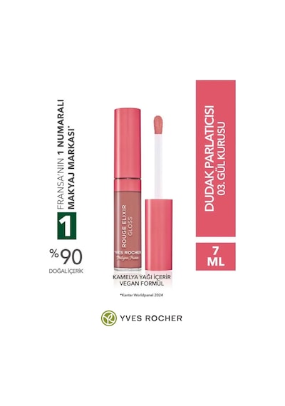 Nemlendirici Ve Yüksek Pigmentli Gloss Dudak Parlatıcısı Cam Bitişli 7 Ml Mercan 0