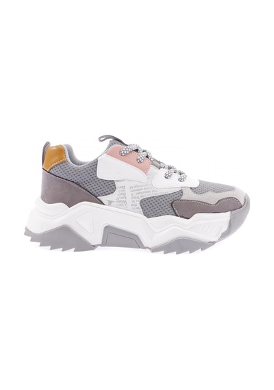 Dgn 65134-22y Kadın Bağcıklı Kalın Taban Sneakers Ayakkabı 65134-2027-R12558 Gri