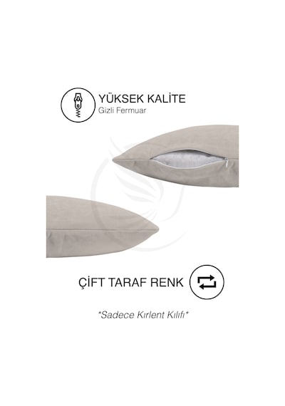 Br Pastel Kadife Dokulu Ekru Renk Kırlent Yastık Kılıfı Freedom Serisi Punch Için Uygun Ekru