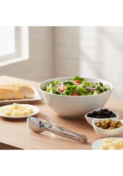 Paslanmaz Çelik Salata Ve Servis Maşası 21 Cm Çok Amaçlı Yemek, Makarna Ve Salata Servis Pens