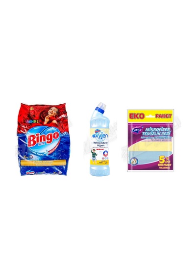 Bingo Renkli Ler 6 Kg + Oksijen 750 Ml + Parex Bez 5'li 3'lü Set Diğer