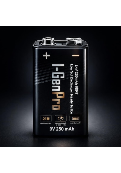 Batteries Pro 6hr61 9v 250 Mah Şarj Edilebilir 9 Volt Pil Ni-mh Şarjlı Pil 2'li Paket