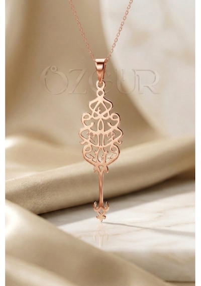 925 Ayar Gümüş Ya Vedud Kolye Rose Gold