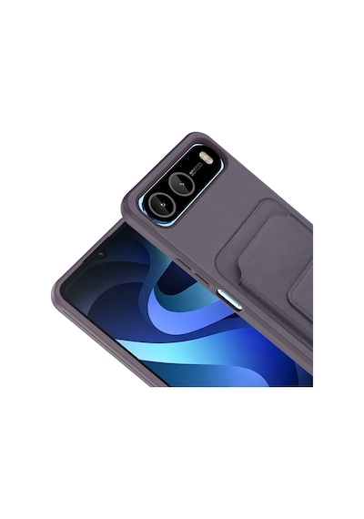 Maks Technology İnfinix Hot 60i 5g Kılıf Kartlıklı Tpu Mkst Bikart Kapak - Gri
