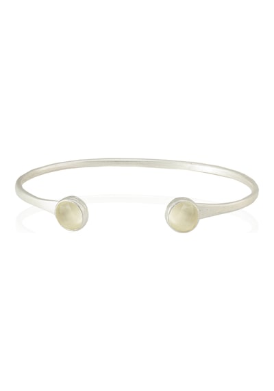 Kadir Jewellery 925 Ayar Gümüş Kaplama El İşçiliği Zirkon Taşlı Kadın Charm Bileklik Beyaz